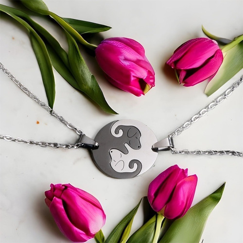 U V Set 2 Colgantes Collares Para Compartir Yin Y Yang