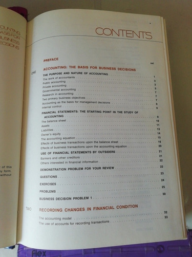 Walter B Meigs Accounting The Basis For Business Decisions (Usado)