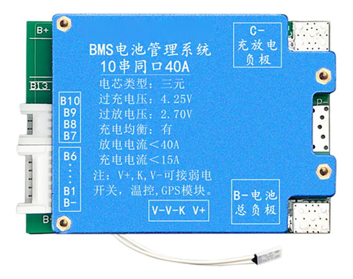 Batería 18650 Bms 10s 20a 36v Protección De Batería De Iones