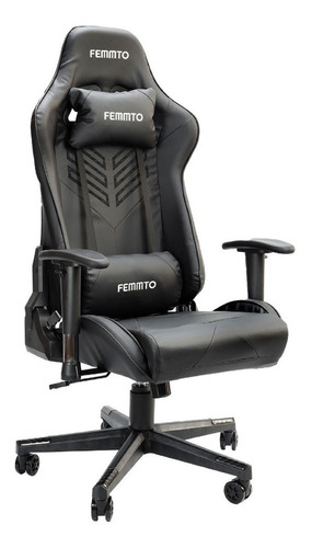 Silla Gamer Escritorio Ergonomica Giratoria Ajustable 180° Pc Gaming Tapizado Cuero Femmto