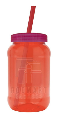 Imagen 4 de 10 de Mason Jar,dulcero,500ml Pigmentado, Popote 50 Pza Lisas