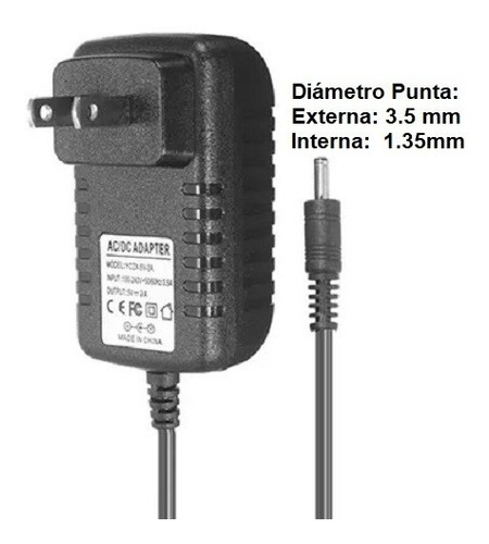 Imagen 4 de 6 de Cargador Adaptador Tablet Pda 5v 1.5a 10w Punta 3.5mm*1.35mm
