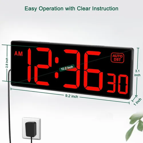 Reloj De Pared Digital Led Con Segundero,