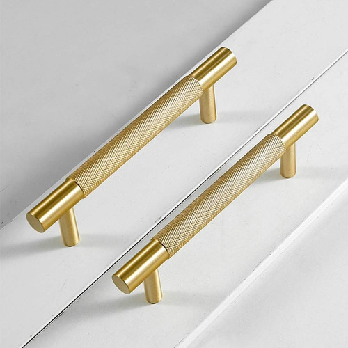 Manija Tirador Barral 96mm Set X2 Cajón Mueble Cocina Inox. Dorado Rayas