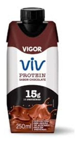 Bebida Láctea Protein Vigor Viv Chocolate 250ml - Kit Com 3