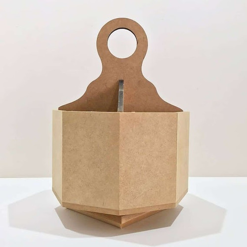 Imagem 2 de 2 de Porta Talher De Cozinha Oitavado Giratório Mdf - 4 Divisões