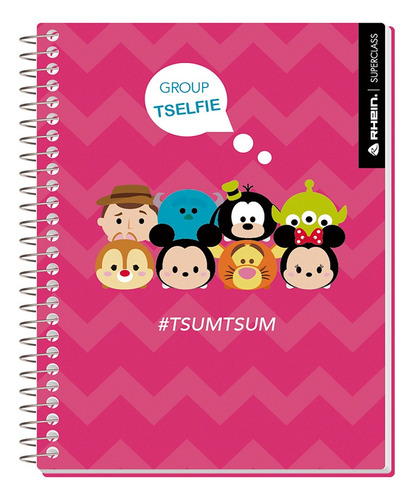 Pack 5 Cuadernos Premium Rhein Tsum Tsum Carta 120 Hojas