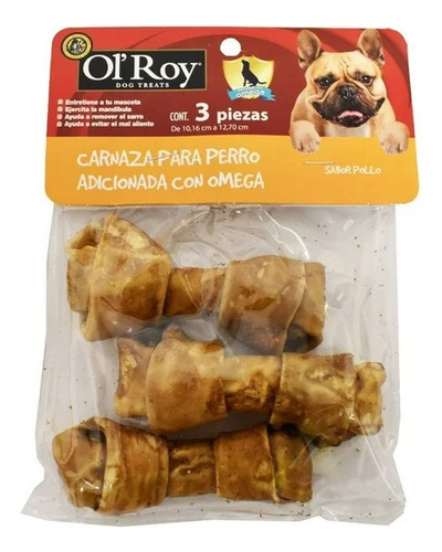 2 Pza Carnaza Para Perro Ol'roy Sabor Pollo 3 Piezas
