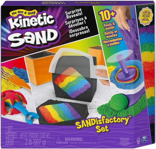 Kinetic Sand Set Sandisfactory Arena Mágica Para Niños Color Multicolor