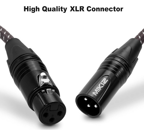 Cables Xlr Mikiz De 25 Pies Trenzados Para Micrófono Macho A