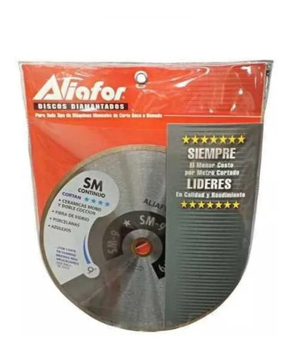 Disco Continuo Diamantado Ceramica 9p Aliafor Sm-9