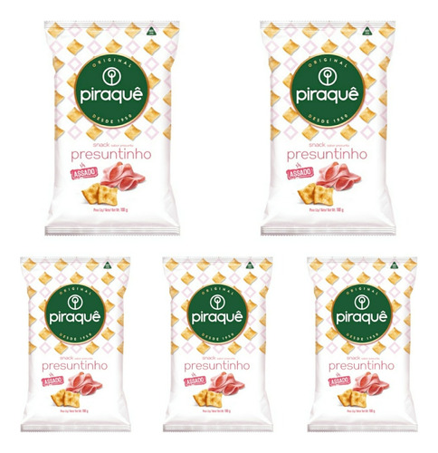 Biscoito Presuntinho Piraquê Kit Com 5 Unidades De 100g