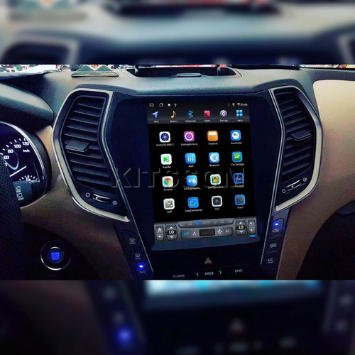 Multimídia Hyundai Santa Fé 2016 2017 2018 2019 V2 Tesla 9.7
