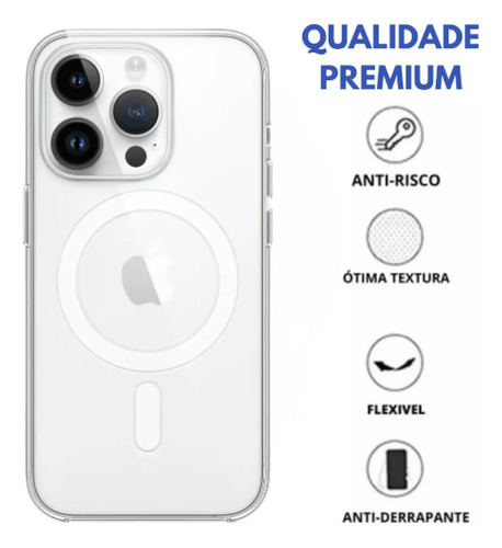 Capa Capinha Indução iPhone Magsafe 11,12,13,14,15,16 Promax