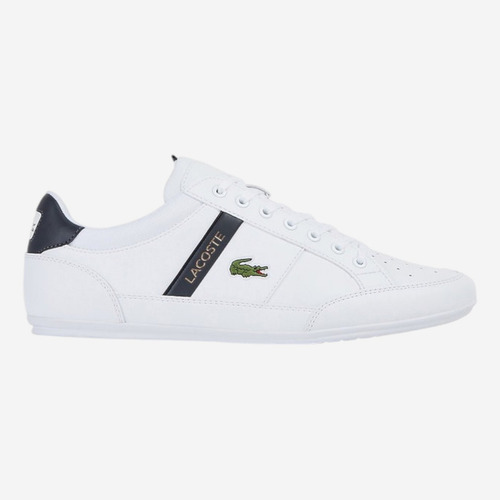 Tenis Lacoste Originales Para Hombre Modelo Chaymon 0722 Blanco Liso 28 Mx