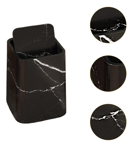 Papelera De Mármol Papelera Doméstica Con Tapa L Negro