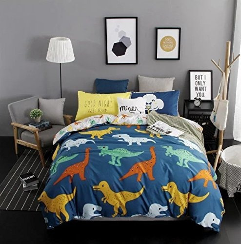 Sandyshow 3pc Ropa De Cama De Dinosaurio Para Niños Y Niña