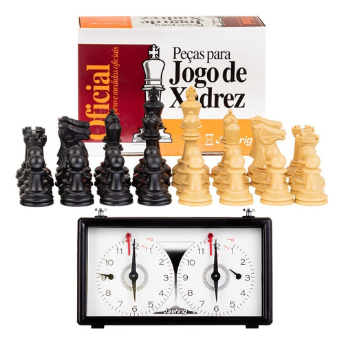 Jogo De Xadrez Jaehrig Profissional Sem Peso + Relógio