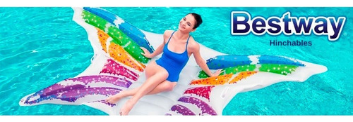 Colchoneta D Diseño Inflable P Pileta Bestway Mariposa Cadia