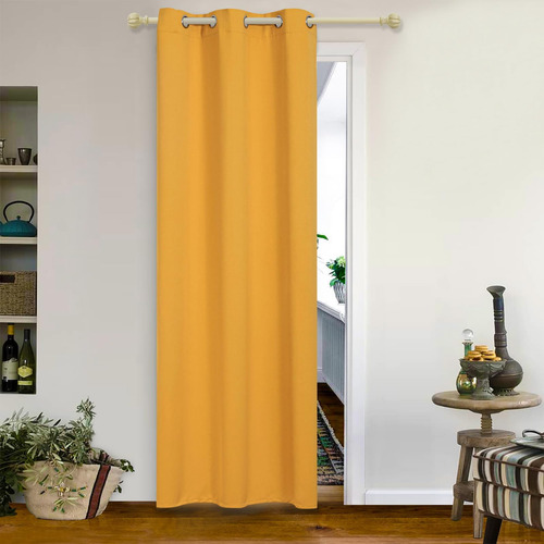 Mysky Home Cortinas De Puerta De Color Amarillo Mostaza Para