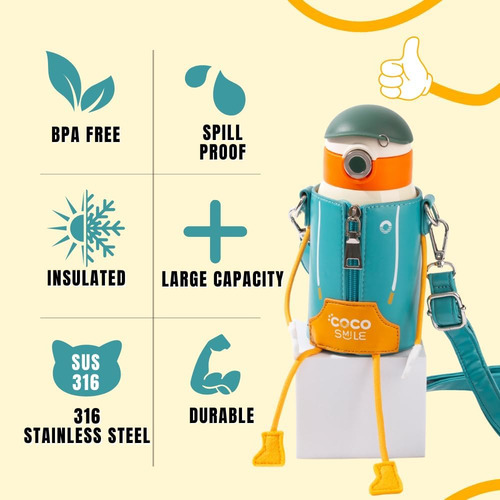 Cocosmile Puppet Botella De Agua Aislada Para Niños Con Fund