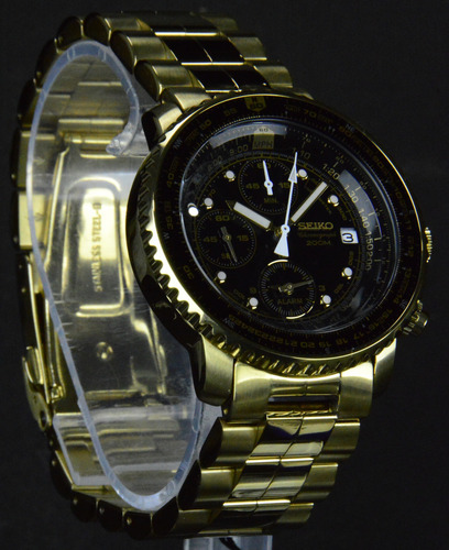Reloj Seiko Sna414 Japones Autentico Sumergible 200m Dorado Dorado Negro