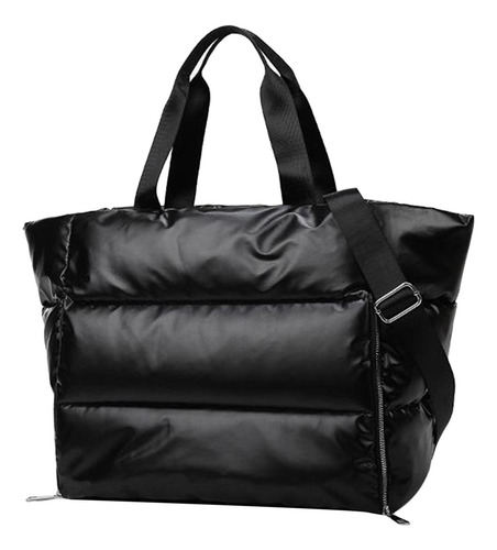 Bolso De Hombro De Deporte De Lona De Gran Capacidad Negro