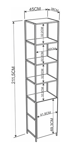 Imagen 7 de 7 de Mueble Artesano Librero De 6 Estantes 27806-vn