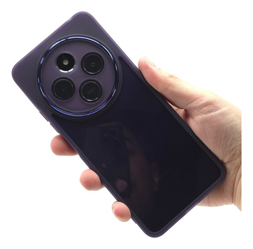 Kit Funda + Mica Poco C75 Protector Case Rigido Uso Rudo Balloon Cromo - Violeta Poco C75