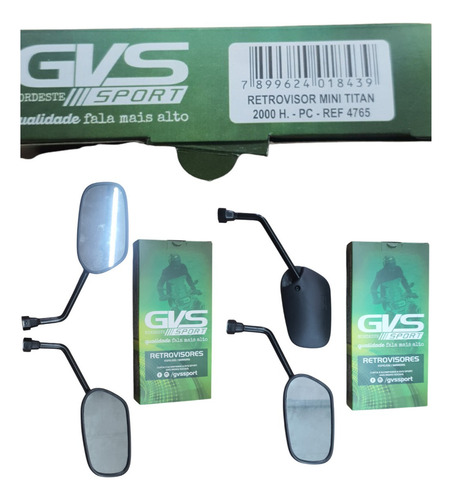 Par Retrovisor Gvs Modelo Mini Titan 2000 Honda Pop 100 2009