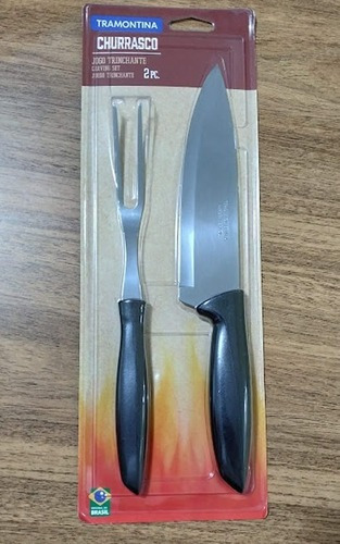 Jogo De Faca Para Churrasco E Garfo Inox 2 Peças Tramontina