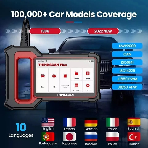 Scanner Thinkcar Plus S4 Obd2 Ajuste Af Abs Super Promoção