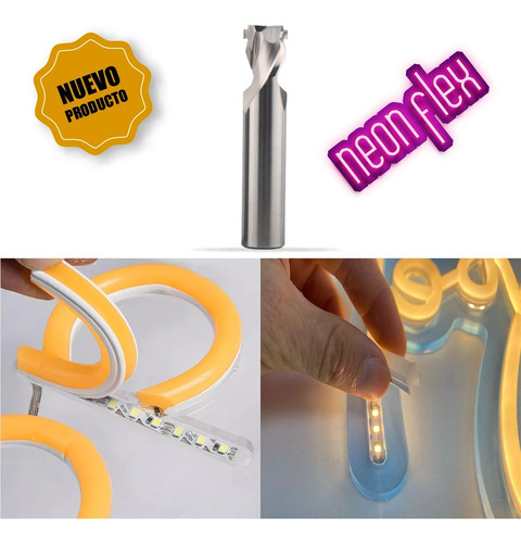 Fresa Router Cnc 2f Ranurado Neon Led Tira 8 Mm