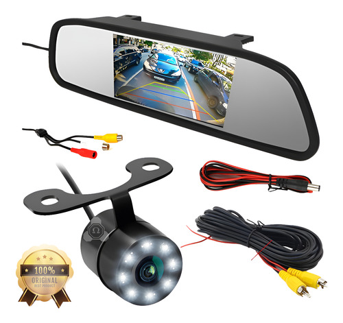 Retrovisor Câmera De Ré Lcd Universal Led Visão Noturna
