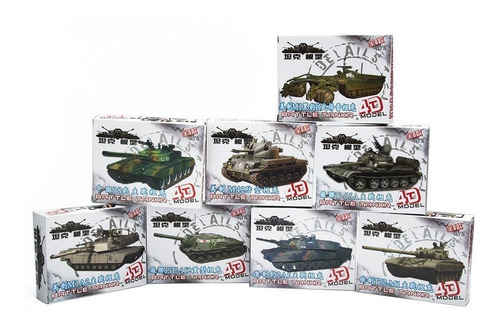 Tanque 4d Escala 1:72 Modelismo Plastic Armables 8pzs Serie1