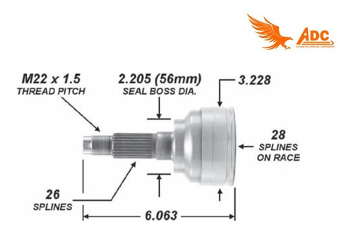 Junta Homocinética Escort Zx2 1998-2000 28 Int 26 Ext T/a