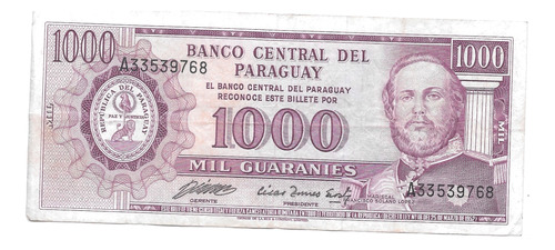 Liquido Billete De Paraguay. 1000 Guaraníes 1982