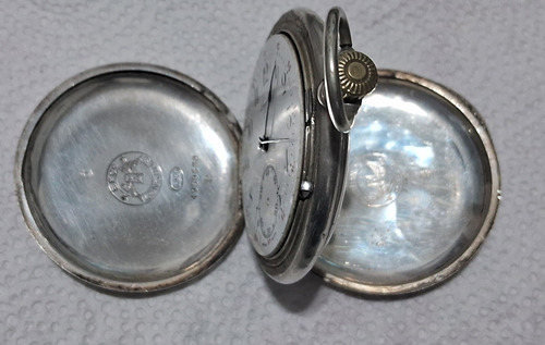 Reloj De Bolsillo Longines 3 Tapas,plata 900 Funciona Leer (Usado)