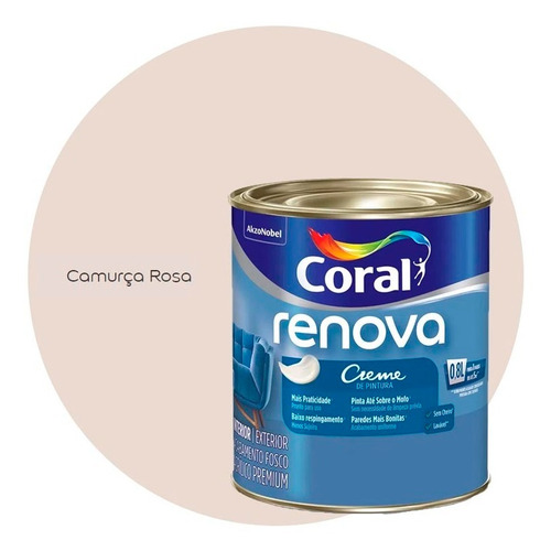 Tinta Coral Renova Fosca Paredes 800ml Camurça Rosa