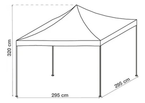 Gazebo Articulado Em Aço 3,20x2,95x2,95m Bora - Naterial