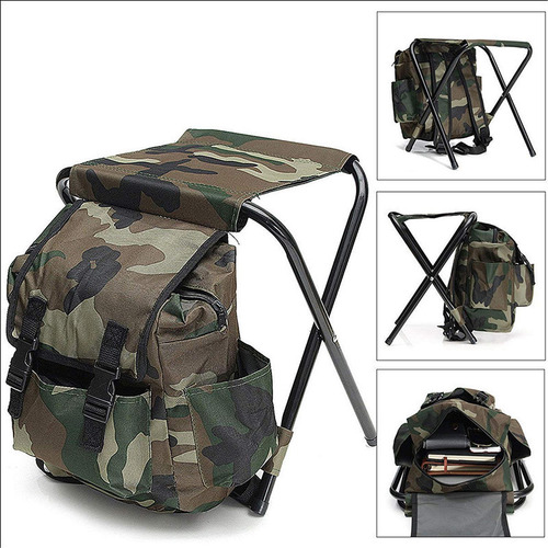 Silla De Pesca Con Bolsa, Taburete Tipo Mochila, Silla Para