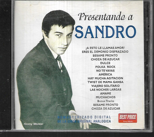 Sandro Album Presentando A Sandro Sello Sony Best Price Cd 