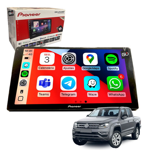 Multimidia Pioneer Gps Carplay + Canbox Amarok 2017 À 2021 Cor Amarok 2017 2018 2019 2020 2021 2022 2023 2024 2025