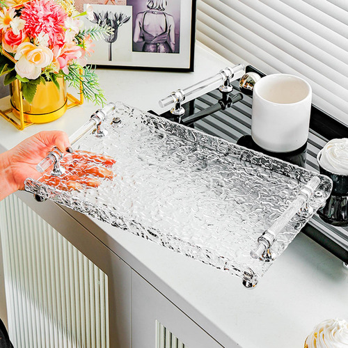 Bandeja Rectangular Para Servir Con Asas, Bandeja Decorativa