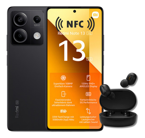 Redmi Xiaomi Note 13 5g 256gb 8gb Com Nfc + Fone Bluetooth