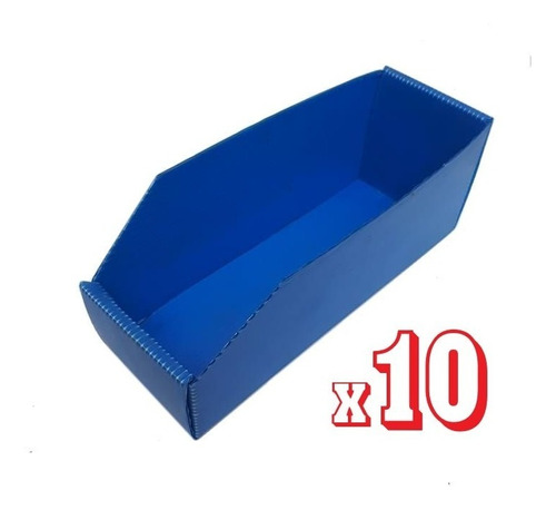 Caja Repuestera Plastica Corrugado Exhibidor (30x11x11) Pack X 10 Me