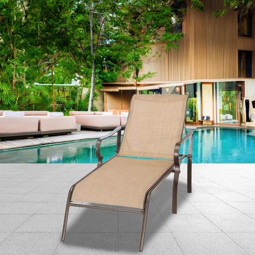 Yoyomax Chaise Lounge Para Exteriores Con Respaldo Ajustabl.