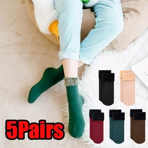 5pairs Mujeres Invierno Térmico Caliente Calcetines Calcetin