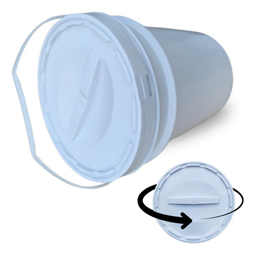 Balde Com Tampa Antifugas 20 Litros - Kit 20 Pçs Cor Branco