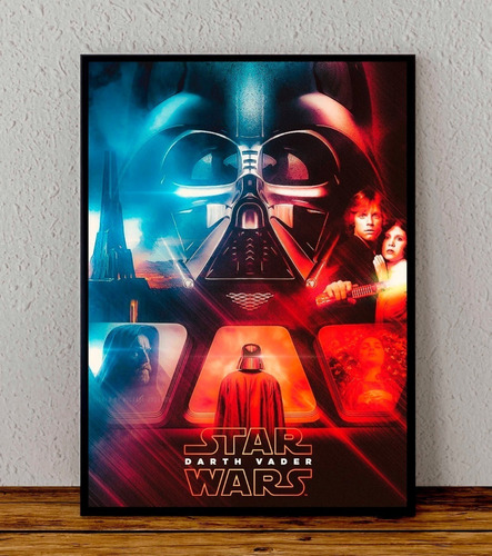 Cuadro 33x48 Poster Enmarcado Darth Vader Star Wars Pelicula